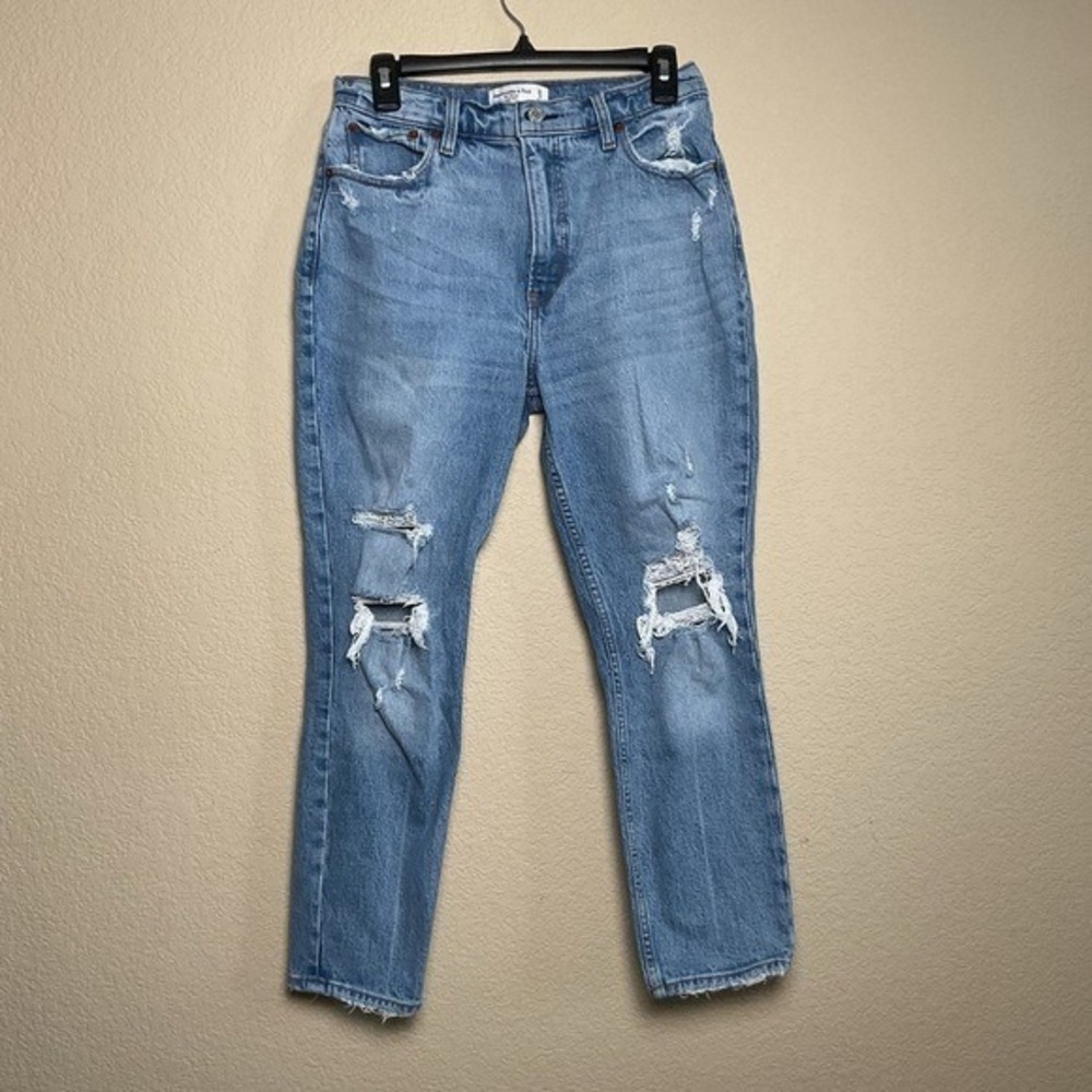 Abercrombie & Fitch The Skinny High‎ Rise Denim Jeans Distressed Casual